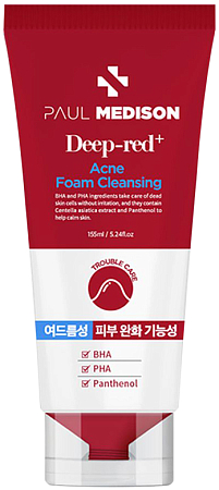 Paul Medison~Очищающая пенка с кислотами~Deep-red Acne Foam Cleansing